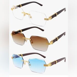 Elegant Sunglasses NWT (Brown, Blue & Clear Tint)